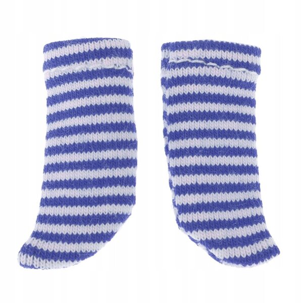 1/12 gestreifte Socken für OB11, Obitsu11, Mini-BJD-Puppen blau