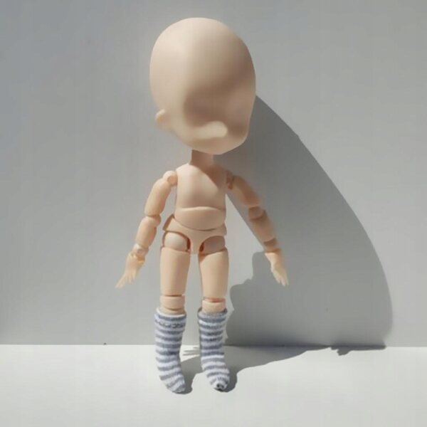1/12 gestreifte Socken für OB11, Obitsu11, Mini-BJD-Puppen blau
