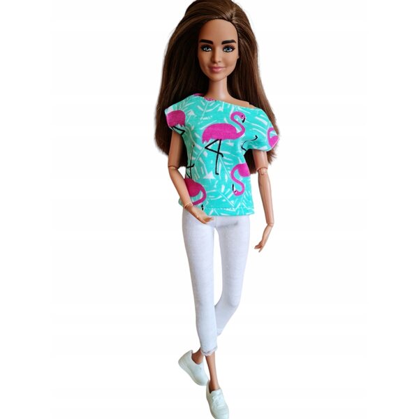 Completo per bambole: bluzka e leggings in tessuto moderno e morbido