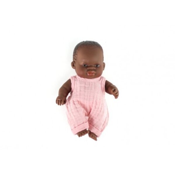 Rosa Musselinkleid für Miniland 21 cm Puppe, Größe 21