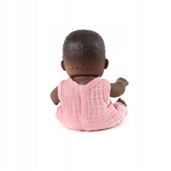 Rosa Musselinkleid für Miniland 21 cm Puppe, Größe 21