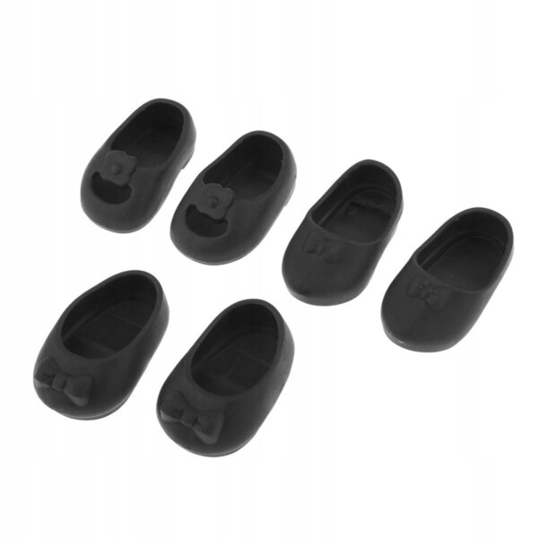 Set 3 paia scarpe e sandali neri per bambole Mellchan 25 cm qualità e stile