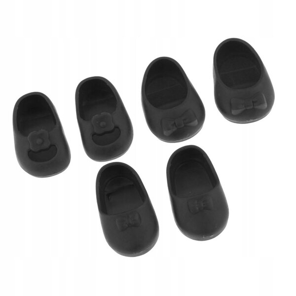 Set 3 paia scarpe e sandali neri per bambole Mellchan 25 cm qualità e stile