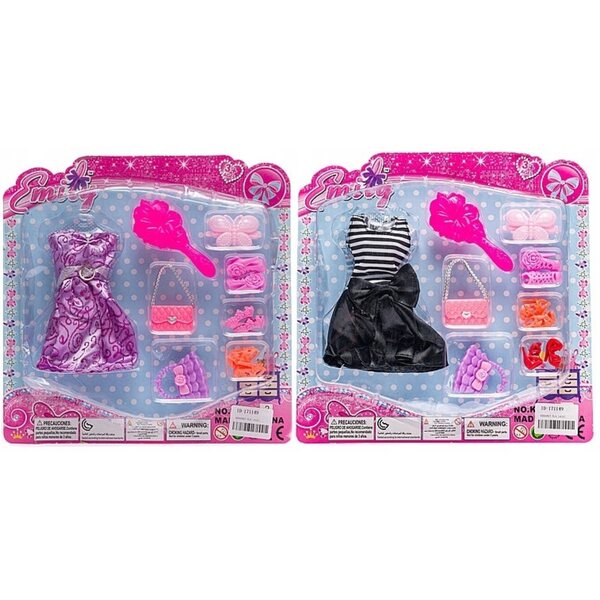 Abbigliamento completo per bambola con scarpe e accessori in tessuto, Adar CE