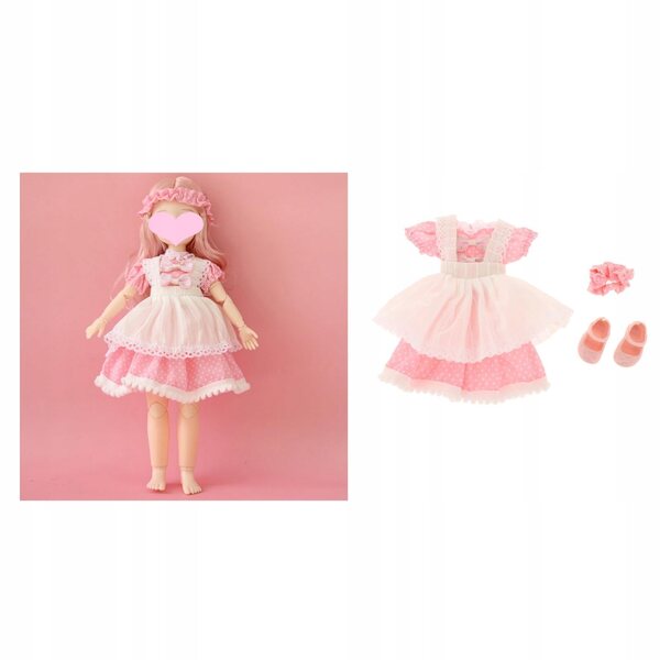 30-cm-Puppenoutfit mit Haarschmuck und Schuhen, Stil 3