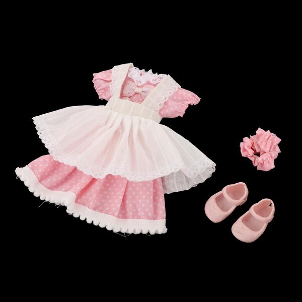 30-cm-Puppenoutfit mit Haarschmuck und Schuhen, Stil 3