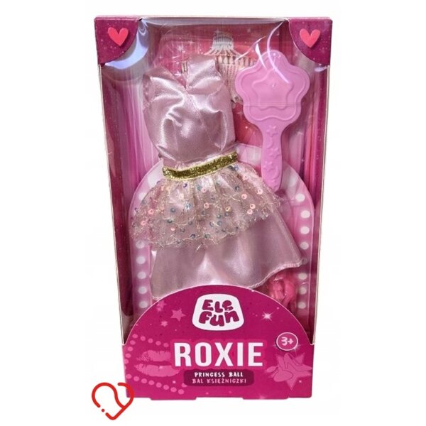 ELEFUN Roxie Kostüm Prinzessin Prom Rosa Kleid + Pinsel 3+