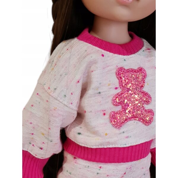 Kleidung für Paola Reina 32 cm Puppen – 2-in-1-Overall-Set mit Glitzerbär