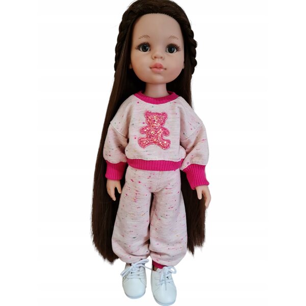 Kleidung für Paola Reina 32 cm Puppen – 2-in-1-Overall-Set mit Glitzerbär
