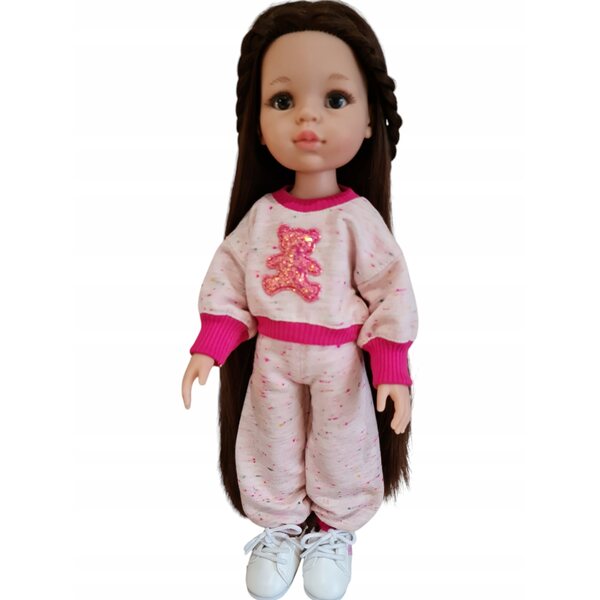 Kleidung für Paola Reina 32 cm Puppen – 2-in-1-Overall-Set mit Glitzerbär