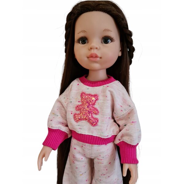 Kleidung für Paola Reina 32 cm Puppen – 2-in-1-Overall-Set mit Glitzerbär