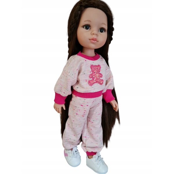 Kleidung für Paola Reina 32 cm Puppen – 2-in-1-Overall-Set mit Glitzerbär