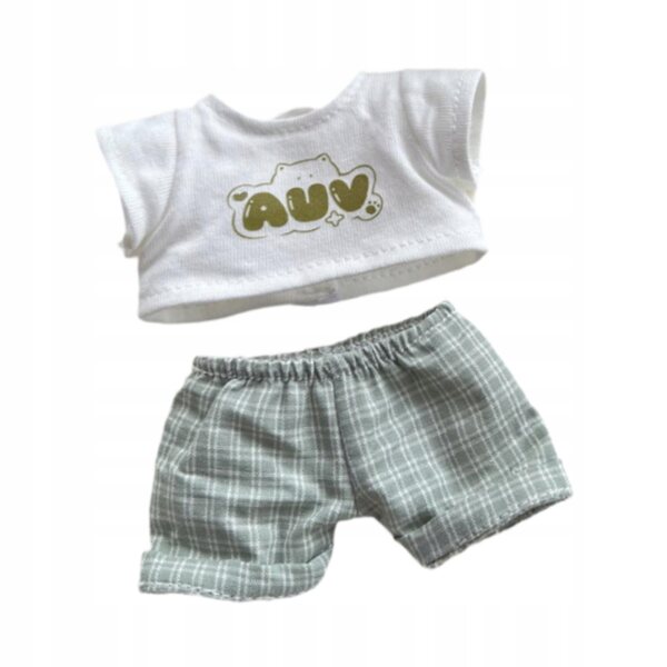 Bekleidungsset für 6-Zoll-Puppen mit mehrfarbigem T-Shirt und Hose