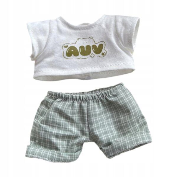 Bekleidungsset für 6-Zoll-Puppen mit mehrfarbigem T-Shirt und Hose