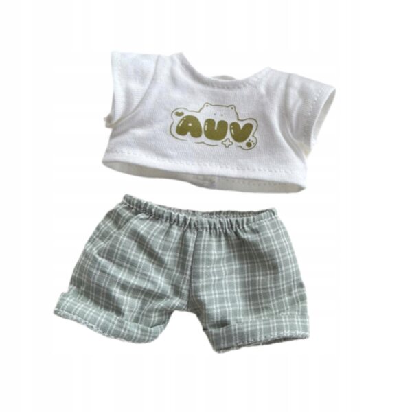 Bekleidungsset für 6-Zoll-Puppen mit mehrfarbigem T-Shirt und Hose