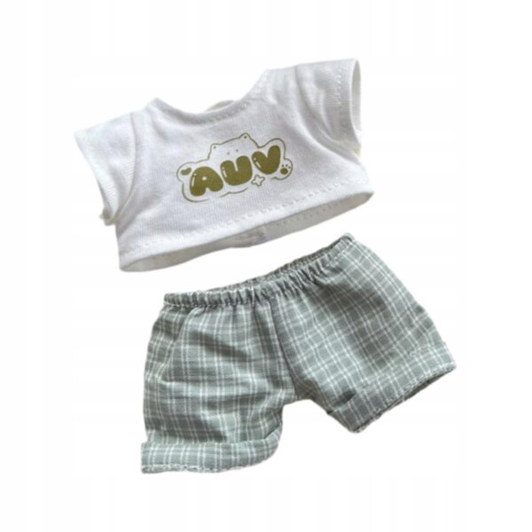 Bekleidungsset für 6-Zoll-Puppen mit mehrfarbigem T-Shirt und Hose
