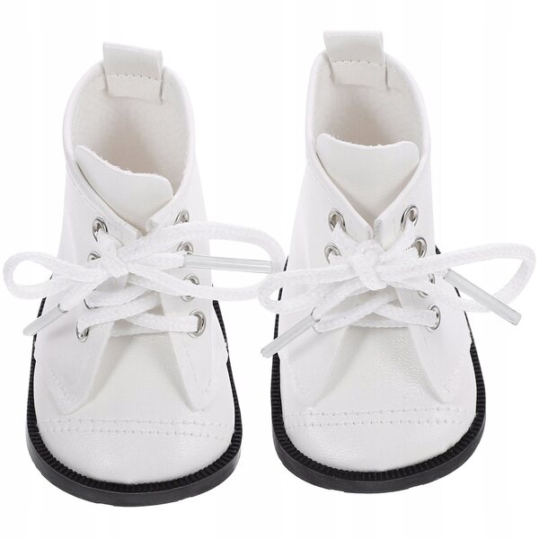 Mini Scarpe Bianche in PU per Bambole da 18 Pollici - Accessori Decorativi