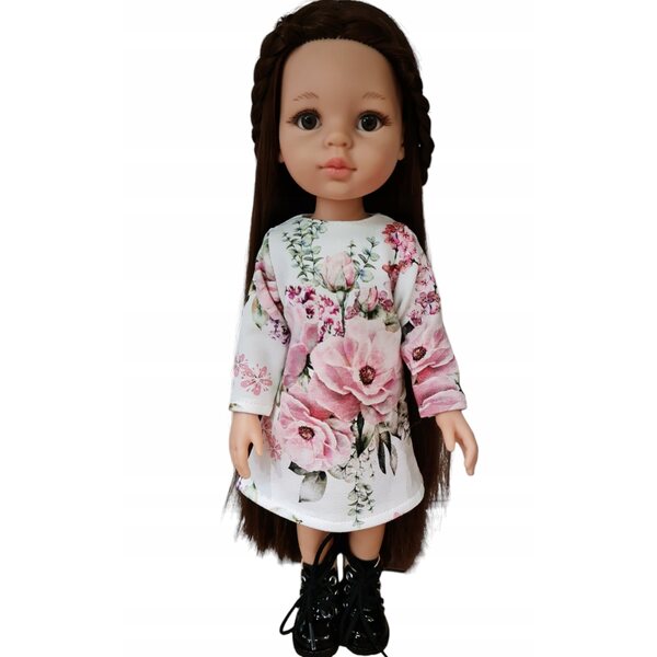 Kleid mit Rosen für Paola Reina 32 cm Puppe aus mehrfarbigem Stoff