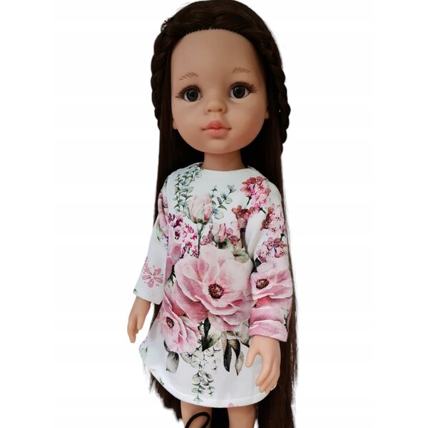 Kleid mit Rosen für Paola Reina 32 cm Puppe aus mehrfarbigem Stoff