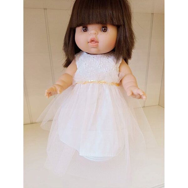 Rosa Tüllkleid für eine Miniland-Puppe von Paola Reina: ein elegantes Outfit für Kinder