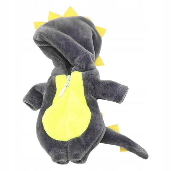 Kombinezon per Bambole 1/12 Cute Animals Nero e Grigio in Morbido Plush
