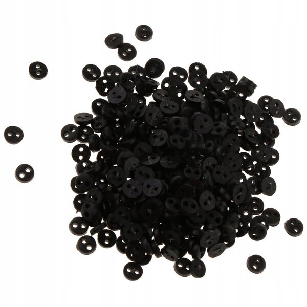 Doll diy 300p Czarny 4mm Guzik z żywicy dla Doll diy, , Szycie I Inne DIY