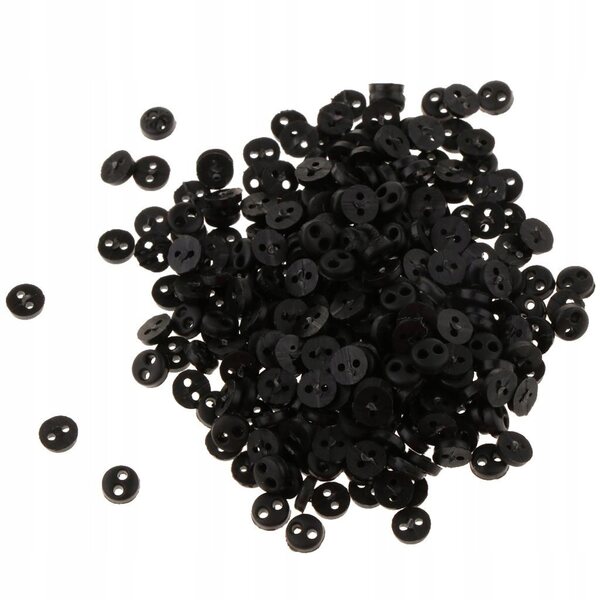 Doll diy 300p Czarny 4mm Guzik z żywicy dla Doll diy, , Szycie I Inne DIY