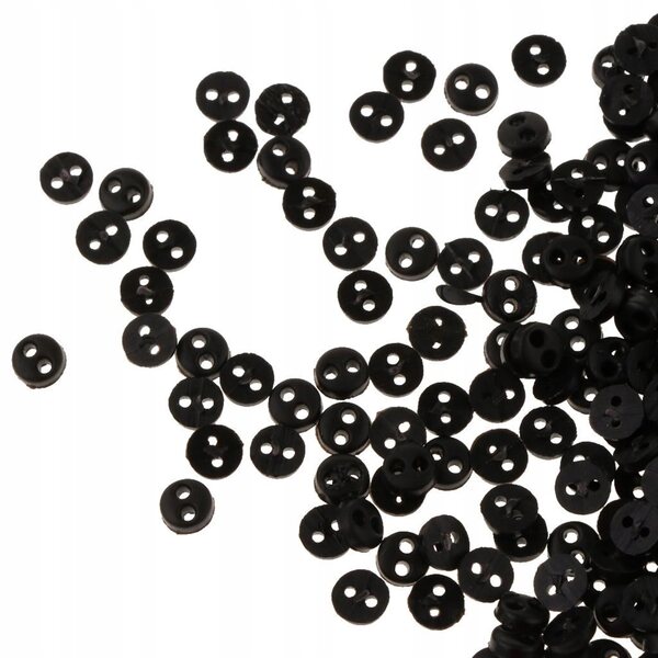 Doll diy 300p Czarny 4mm Guzik z żywicy dla Doll diy, , Szycie I Inne DIY
