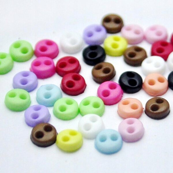 Doll diy 300p Czarny 4mm Guzik z żywicy dla Doll diy, , Szycie I Inne DIY