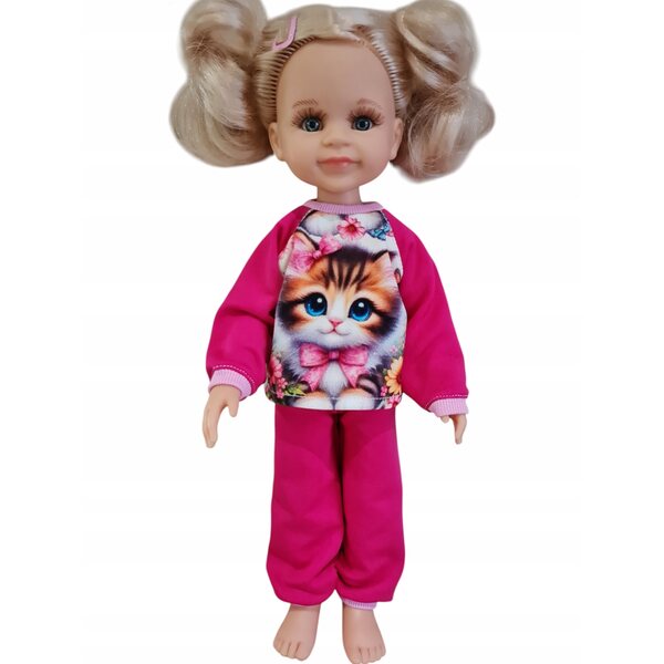 Dres-Outfit für Paola Reina 32 cm Puppe mit Katzenaufdruck und Hose