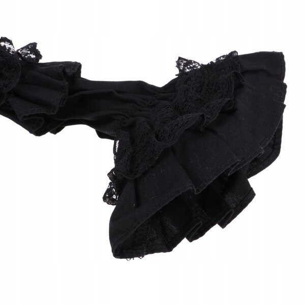 Gothic-Kleid mit Stirnband für eine 60 cm große Night-Lolita-Puppe