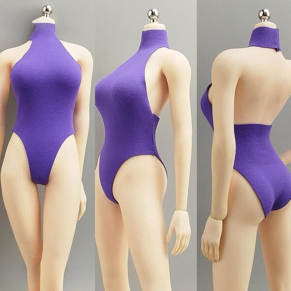 Costume da Bagno Estivo Viola Chiaro per Bambola 1:6 - Abbigliamento Miniatura 12''