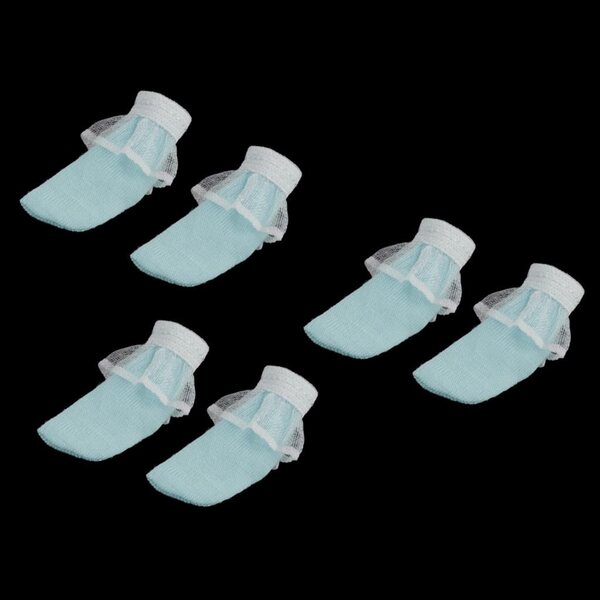 Set 3 paia calzini in pizzo per bambole 1/6 Blythe BJD colore blu