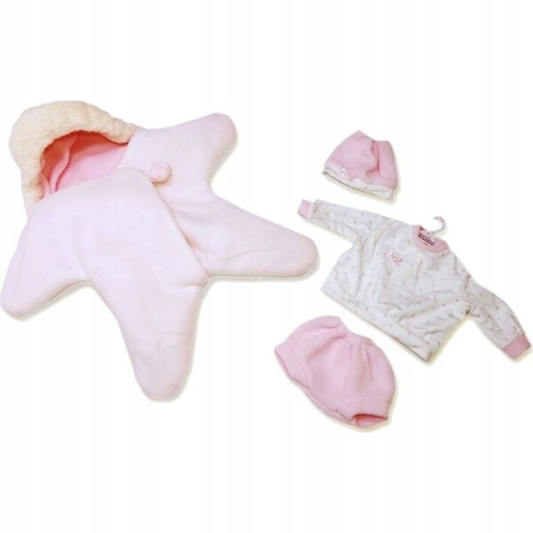 Llorens New Born Kleidung für 40–42 cm große Puppen aus rosa Fleece
