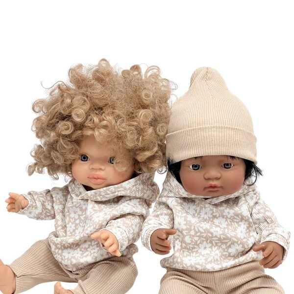 Leggins beige per bambole Miniland 38 cm e Paola Reina, abbigliamento doll