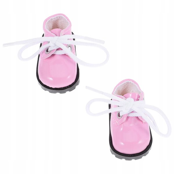 Mini scarpe rosa per bambole in ecopelle durevoli e decorate a mano