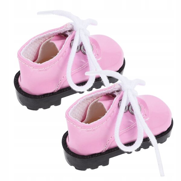 Mini scarpe rosa per bambole in ecopelle durevoli e decorate a mano