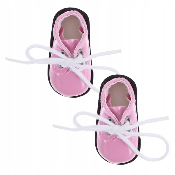 Mini scarpe rosa per bambole in ecopelle durevoli e decorate a mano