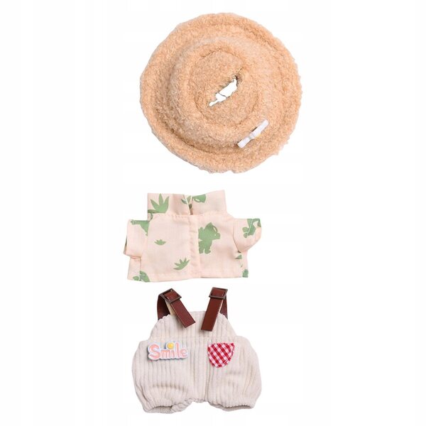 Kleidung für 15–17 cm große Plüschpuppen mit Hose, Hemd und weicher Mütze