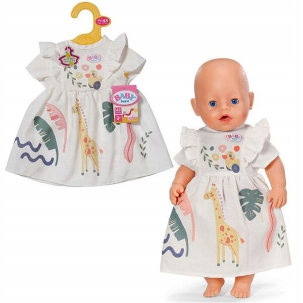 Abito safari con giraffa per una bambola BABY nata da 43 cm - leggera e comoda
