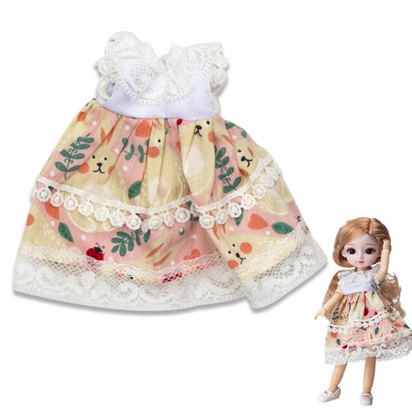 Kleidung für 20 cm große Puppen mit hochwertigem Kleid und Haarband