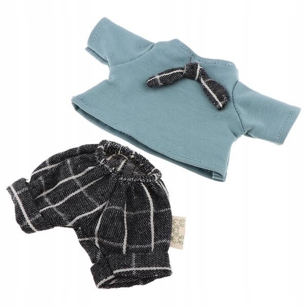 Hellblauer weicher Stoff 1/4 BJD Puppenkleidungsset, Spielzeugkleidung