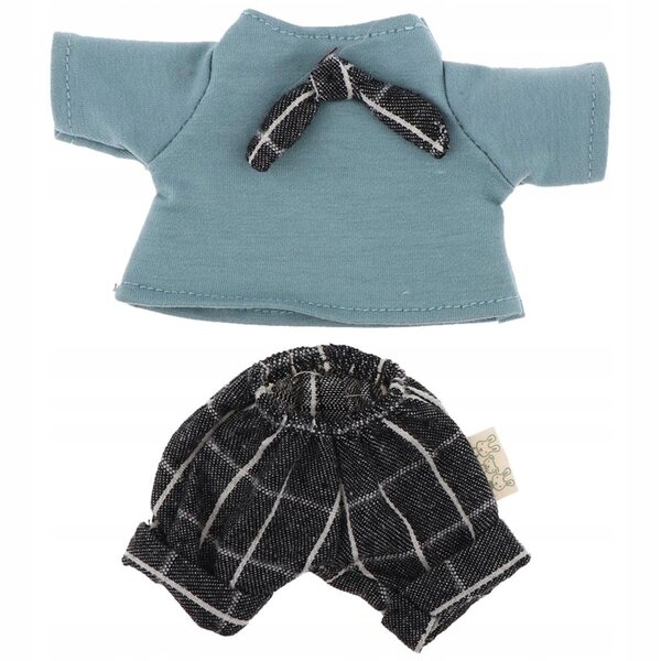 Hellblauer weicher Stoff 1/4 BJD Puppenkleidungsset, Spielzeugkleidung