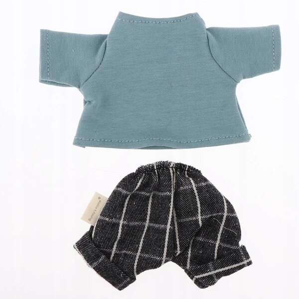 Hellblauer weicher Stoff 1/4 BJD Puppenkleidungsset, Spielzeugkleidung
