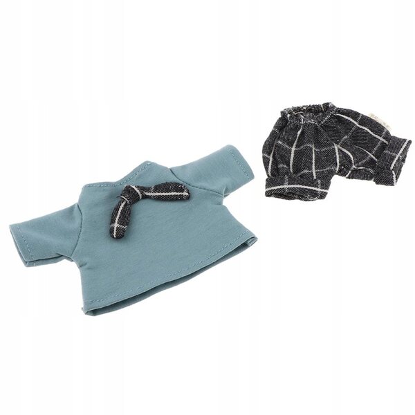 Hellblauer weicher Stoff 1/4 BJD Puppenkleidungsset, Spielzeugkleidung