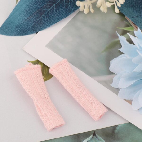 Calzini in miniatura rosa per bambole 1/12, accessori femminili in tessuto morbido