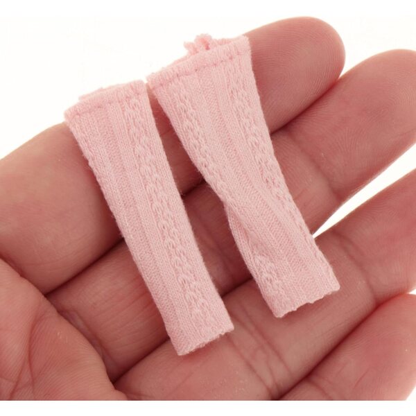 Calzini in miniatura rosa per bambole 1/12, accessori femminili in tessuto morbido