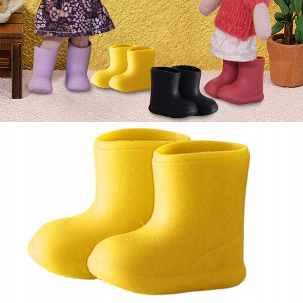 Gelbe Silikonschuhe für 1/12 BJD-Puppen, widerstandsfähig und stilvoll