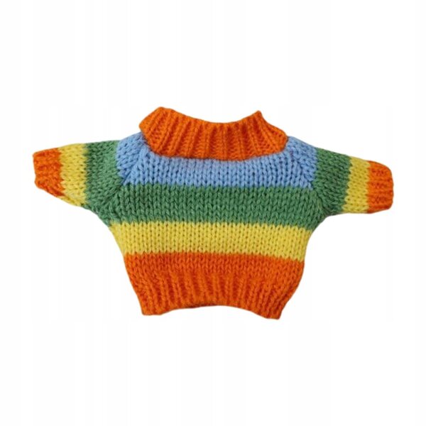 Regenbogenpullover für 20 cm große Minipuppen, weiche und farbenfrohe Kleidung