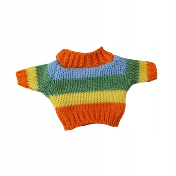 Regenbogenpullover für 20 cm große Minipuppen, weiche und farbenfrohe Kleidung